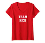 Womens Christmas Team Nice Adult Office Party Matching Group Top V-Neck T-Shirt