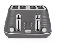 Salter 4-Slice Toaster Wide Slot 6 Browning Levels Defrost Removable Tray Grey