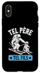 Coque pour iPhone X/XS Tel père tel fils accessoire ski skieur humour