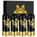 Cat Plastic Shot Glasses Bulk Set of 4 with Gift Box for Men Women Cat Lovers Owners Wedding Party Birthday Novelty Gifts, 12GA Small Bullet Shot Cups for Whiskey Tequila Vodka Liquor, Black