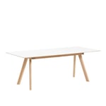 HAY - CPH30 2.0 Extendable Table Lacquered Oak Frame L200 X W90 X H74  White Laminate Tabletop Lacquered Edge - Matbord - Ronan & Erwan Bouroullec - Vit - Trä