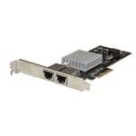 StarTech.com Carte réseau PCI Express à 2 ports 10GBASE-T / NBASE-T avec chipset Intel X550 - Carte réseau 2 ports 10G/5G/2.5G/1G/100Mbps - Adaptateur réseau - PCIe 3.0 x4 profil bas - 10Gb Ethernet x 2 - noir