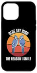 Coque pour iPhone 14 Plus Geai bleu vintage The Reason I Smile Vintage Bird Lover