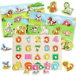 lenbest 3 Pièces Puzzle Enfant 2 3 4 Ans - Jouet Enfant 2 3 Ans - Puzzle Bois - Montessori 1 an - Jouet en Bois Fille Garcon