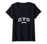 Womens Oyo Nigeria Vintage Sports Design V-Neck T-Shirt