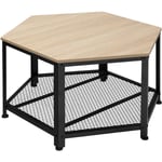 Tectake - Table basse norwich Style Vintage 86,5x75x46,5cm - Bois clair industriel, Chêne Sonoma