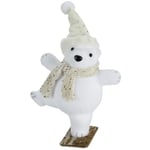 Figurine d'un ours polaire avec un chapeau beige