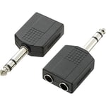 Speaka Professional SP-7870192 Jack Audio Y-Adaptor [1x Jack Plug 6.35 mm to 2X Jack Socket 6.35 mm] Black