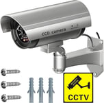 Caméra factice Solaire rotative pour extérieur et intérieur, CCD sans Fil avec LED Clignotante, caméra de sécurité étanche, Fausse caméra de Surveillance du Bureau à Domicile, caméra factice