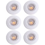 Etc-shop - Plafonnier spot encastrable Plafonnier led spot encastrable rond, spot orientable blanc, 3W 230lm blanc chaud, d 10,8 cm, lot de 6