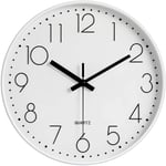 Groofoo Horloge murale moderne à quartz silencieuse de 12 pouces avec chiffres arabes sans vérification accessoire de décoration pour la maison