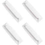 Sollbry - Lot de 4 poignées de tiroir auto-adhésives en plastique pour porte coulissante de cuisine, salle de bain, fenêtre, réfrigérateur, wc (blanc)