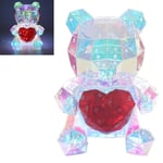 Night Light Holographic Teddy Heart LED Colour Changing Starlightz Interactive