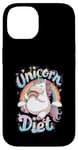 Coque pour iPhone 14 Unicorn Diet Magical Rainbow Unicorn Princess