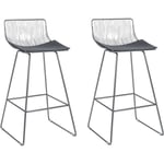 Beliani - Lot de 2 Chaises de Bar Style Industriel en Acier Argenté et Cuir pu Fredonia