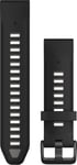 Garmin Quickfit Watch Bands Black/pebble Gray Silicone, 20mm