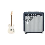 Squier by Fender Affinity Series Telecaster, Electric Guitar, Indian Laurel fingerboard, Olympic & Frontman 10G, Combo Guitar Amp, 10W, Small Practice Amp, Suitable for Electric Guitar, Black