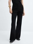 Mango Tortuga Flared Suit Trousers, Black