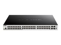 D-Link DGS 1510-52XMP - Commutateur - C3 - intelligent - 48 x 10/100/1000 (PoE+) + 4 x 10 Gigabit SFP+ - de bureau, Montable sur rack - PoE+ (370 W)