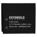 EXTENSILO Batterie compatible avec Kodak EasyShare M753, M763, M853, M753 Zoom, M853 Zoom appareil photo, reflex numérique (700mAh, 3,7V, Li-ion)