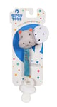 GIPSY TOYS – PELUCHE - ACCROCHE-TETINE HIPPOPOTAME – GAMME « BAMBOO » - 13 CM S/CARTE – BLEU ET GRIS– 1ER AGE