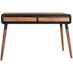 Pegane - Table console en bois de sapin et métal coloris marron, noir - Longueur 120 x Profondeur 50 x hauteur 77 cm