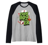 Code Boo In The Er Crew Funny Ghost Halloween Boo-jee Nurse Raglan Baseball Tee