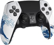 Sticker Grip Manette Pour Ps5 Edge Controller,Sticker Skin Protection Pour Ps5 Manette,Autocollants Accessoire Antidérapante Souple Pu Absorbant La Sueur Pour Ps5 Edge-Grande Vague Kanagawa