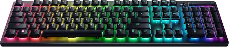 DeathStalker V2 Pro (Switches Rouges) - Clavier Gamer Optique Sans-Fil à Profil Bas (Switches Optiques Linéaires et Silencieux, Sans-Fil HyperSpeed, Bluetooth 5.0) Clavier US | Noir