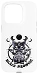 Coque pour iPhone 15 Pro Black Meowgic Goblincore Adorable chat effrayant Noir magique