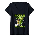 Womens Pickle Juice Don’t Make That Face Cucumber Vegan Fitness V-Neck T-Shirt