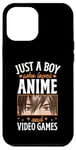 Coque pour iPhone 12 Pro Max Juste un garçon qui aime les anime et les jeux vidéo