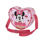 Disney Minnie Mouse Muffin-Sac à Bandoulière Coeur Casual, Rose, 21 x 15,5 cm