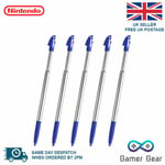 3DS XL Stylus Blue & Silver Metal Retractable Touch Pen for Nintendo 5 Pack