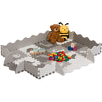 Relaxdays - Tapis de jeu, puzzle 4x3 pièces, bordure, dinosaures, mousse sans substances nocives, enfants, gris - blanc