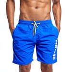 Walker Valentin Swimwear Swimsuit Cofortable Swimming Shorts Men Quick-drying Breathable Beach Shorts Swimwear Trunk Mesh Lined Royal blue, Size : L