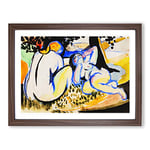 Nudes By Henry Lyman Sayen Classic Painting Framed Wall Art Print, Ready to Hang Picture for Living Room Bedroom Home Office Décor, Walnut A2 (64 x 46 cm)