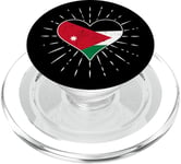 Drapeau jordanien vintage cœur Jordan Lover Retro PopSockets PopGrip pour MagSafe