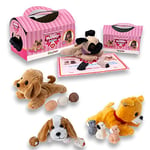 #sbabam Mammy Dog Surprise New Edition, Jeux de Kiosque pour Enfants, Chien en Peluche, Petites Marionnettes avec Mini Chiots, Marionnettes Animaux pour Cadeaux d'enfants, Pack de 2 Pièces