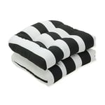 Pillow Perfect Carate Batik Noche Lot de 2 Coussins de Chaise d'extérieur et d'intérieur – 182,5 x 53,3 x 7,6 cm, Noir