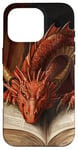 iPhone 16 Pro Aesthetic Gothic Red Dragon Reading Book Painting Bookish Case