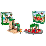 BRIO World Train Turntable & Figure for Kids Age 3 Years Up & World World Train Signal Station for Kids Age 3 Years Up