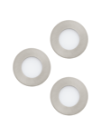 EGLO FUEVA 1 recessed spot Ø85 mm IP44 3-pack brushed steel