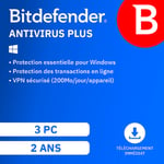 Bitdefender Antivirus Plus 2024 - 3 PC - Renouvellement 2 ans