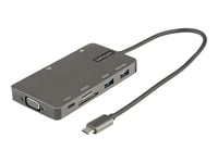 Startech.Com Usb C-Multiportadapter - Hdmi 4K 30 Hz Eller Vga-Resedocka - 5 Gbps Usb 3.0-Hubb (Usb A/Usb C-Portar) - 100 W Strömförsörjning - Sd/Micro Sd - Gbe - 30 Cm Kabel - Usb C-Minidockningsstation - Dockningsstation - Usb-C 3.2 Gen 1 - Hdmi, V