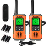 Retevis RT45P Talkie Walkie, Etanche IP67, Rechargeable, PMR 446 sans Licence, 16 Canaux, VOX, Lampe de Poche LED, Alarme SOS, CTCSS/DCS, Talkie-Walkie pour Activités de Plein Air (2Pcs)