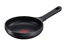 Tefal G61202 Trattoria Pro Poêle à frire, 20 cm, en fonte d'aluminium, revêtement antiadhésif sans danger, indicateur de température, convient à tous les types de feux, convient à l'induction, noire