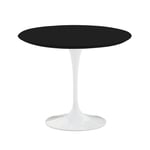 Knoll - Saarinen Round Table - Matbord, Ø 91 cm, Vitt underrede, skiva i Svart laminat - Matbord - Eero Saarinen