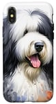 iPhone X/XS Old English Sheepdog Dog Watercolor Artwork Case