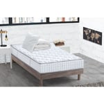 Iztoss - Ensemble Matelas Mémo 90x190x15cm + 1 Couette 140x200cm + 1 Oreiller 60x60cm (Tous dans un colis)